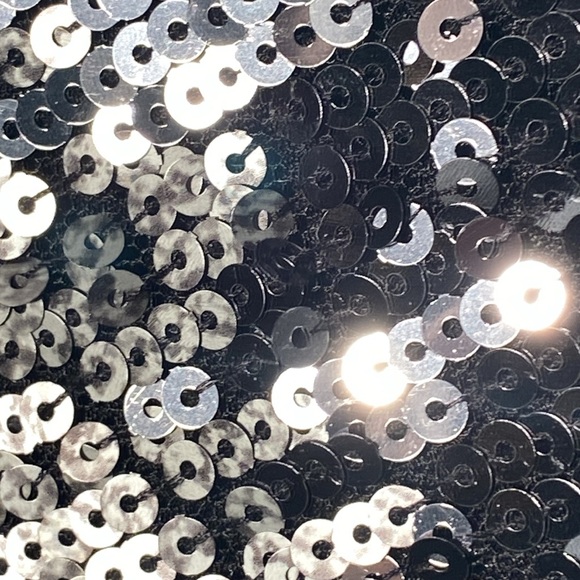 EXPRESS - NWT - dress: black & silver fading sequin ombré mini w lining - L - Picture 14 of 16